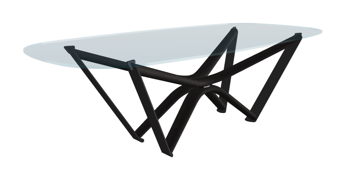 240x120x75.5h Barrel Shaped_Clear Glass_Clear Glass_Matt Black Ashwood_Black Embossed
