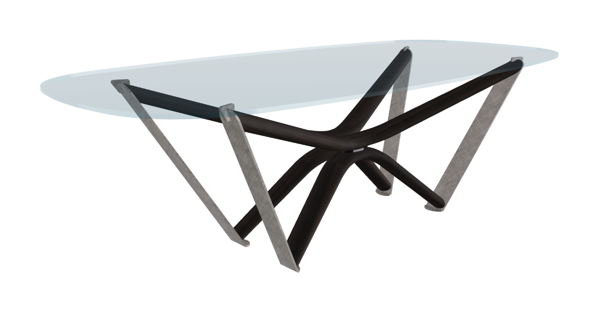 240x120x75.5h Barrel Shaped_Clear Glass_Clear Glass_Burned Oak Ashwood_Brushed Grey