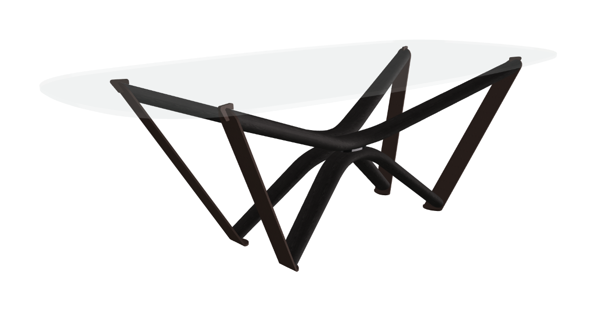 240x120x75.5h Barrel Shaped_Extra Clear Glass_Extra Clear Glass_Matt Black Ashwood_Bronze Embossed