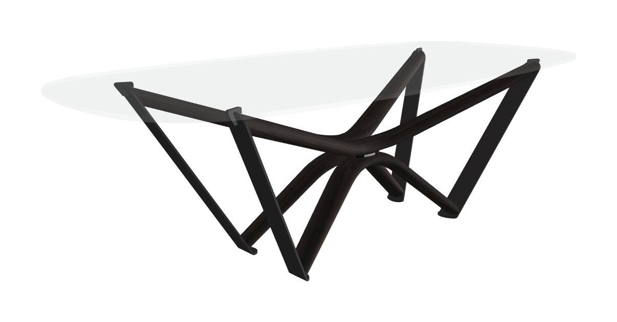 240x120x75.5h Barrel Shaped_Extra Clear Glass_Extra Clear Glass_Burned Oak Ashwood_Black Embossed