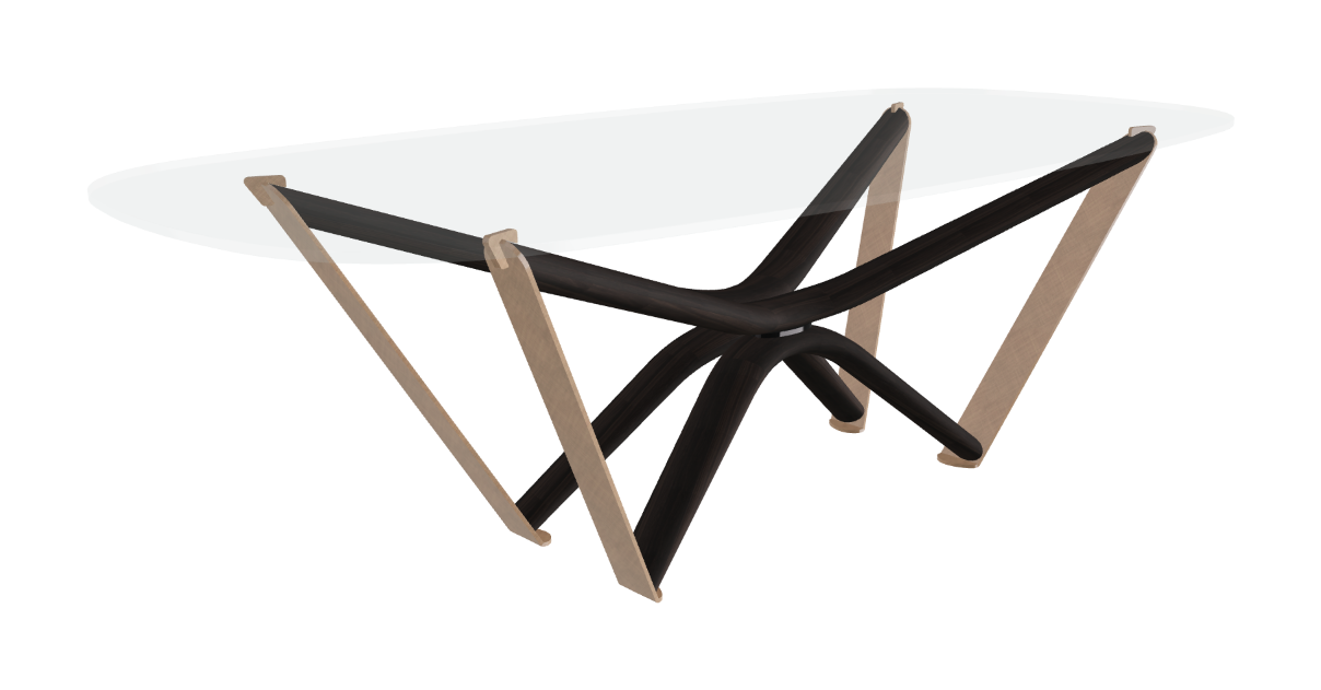 240x120x75.5h Barrel Shaped_Extra Clear Glass_Extra Clear Glass_Burned Oak Ashwood_Brushed Bronze