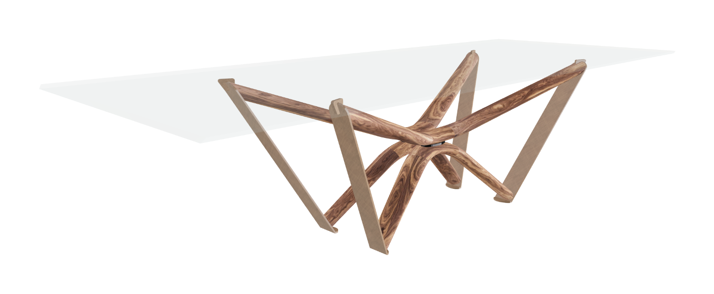 300x120x75.5h Rectangle Shaped_Bevelled Extra Clear Glass_Bevelled Extra Clear Glass_Walnut Canaletto_Brushed Bronze