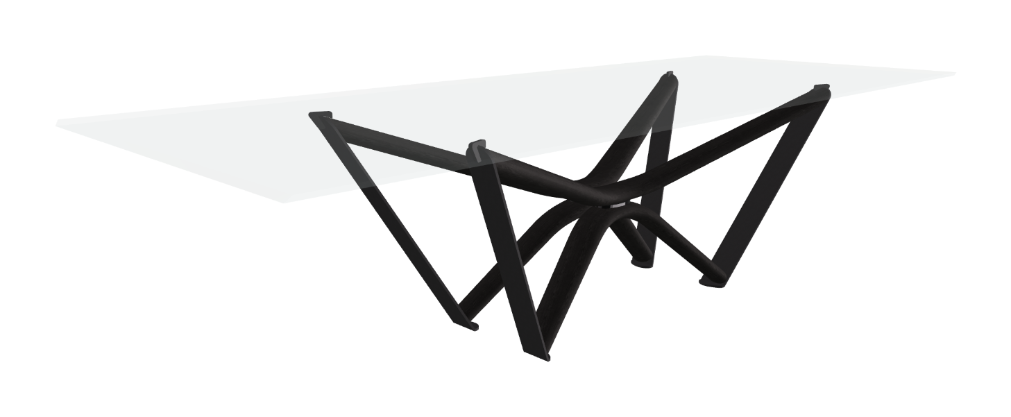 300x120x75.5h Rectangle Shaped_Bevelled Extra Clear Glass_Bevelled Extra Clear Glass_Matt Black Ashwood_Black Embossed