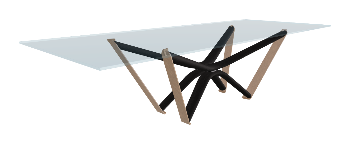 300x120x75.5h Rectangle Shaped_Clear Glass_Clear Glass_Matt Black Ashwood_Brushed Bronze