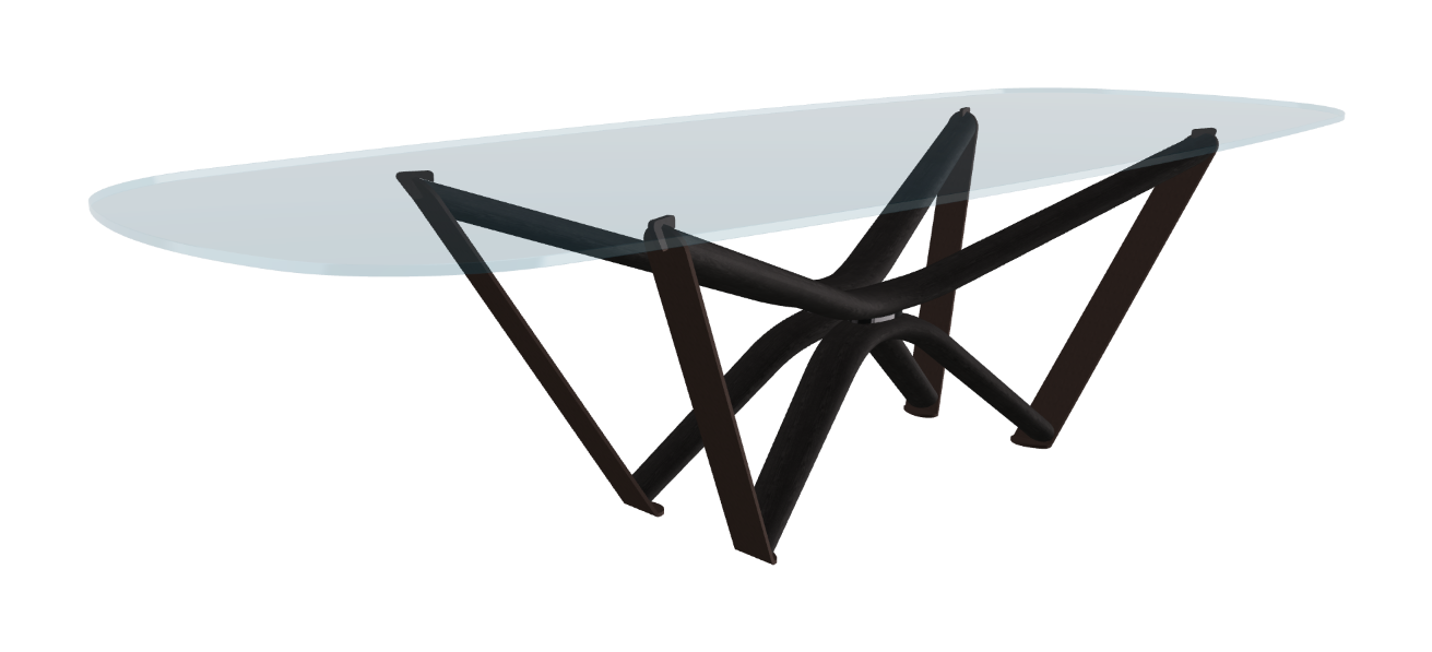 300x120x75.5h Barrel Shaped_Clear Glass_Clear Glass_Matt Black Ashwood_Bronze Embossed