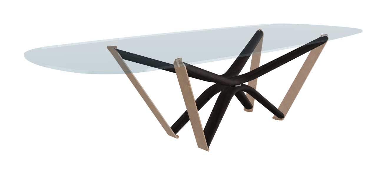 300x120x75.5h Barrel Shaped_Clear Glass_Clear Glass_Burned Oak Ashwood_Brushed Bronze