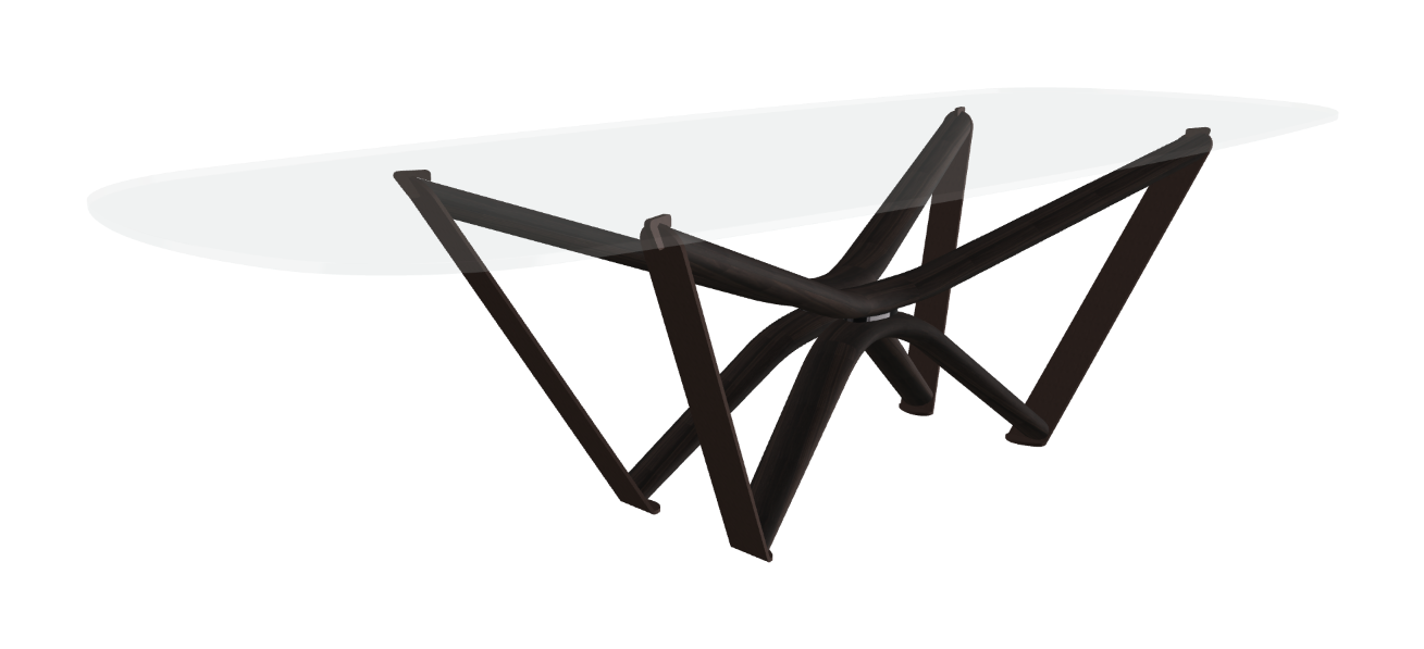 300x120x75.5h Barrel Shaped_Extra Clear Glass_Extra Clear Glass_Burned Oak Ashwood_Bronze Embossed