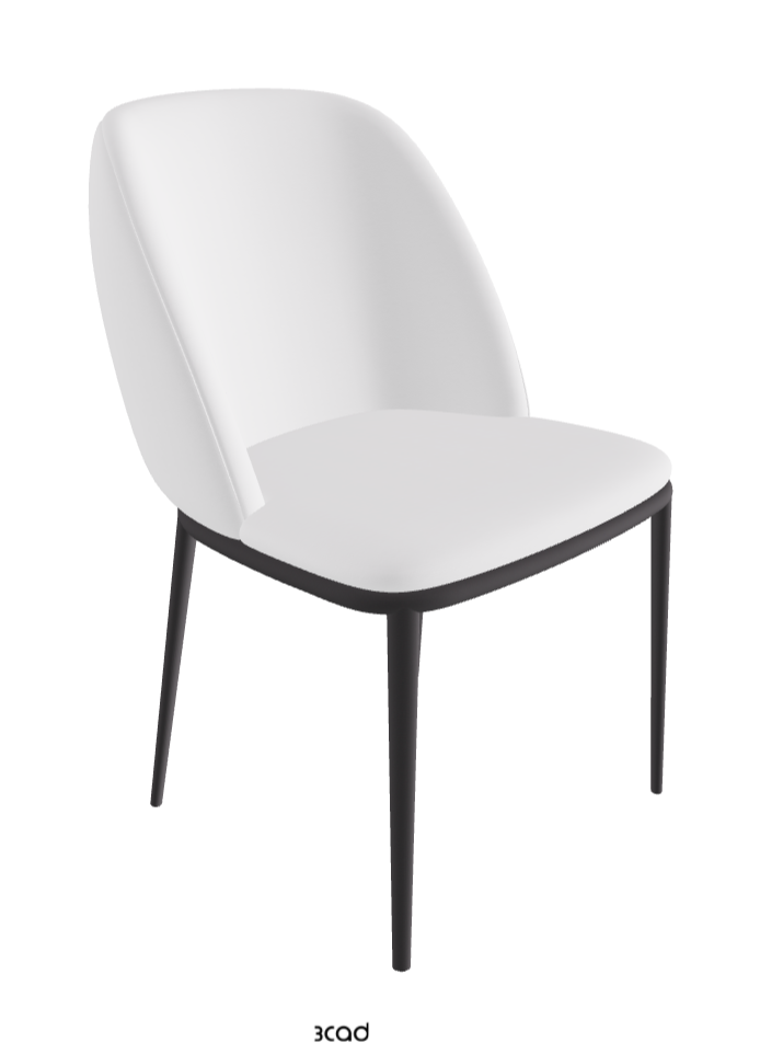 Mariel ML Dining Chair_Graphite Embossed_Soft Leather_Bianco
