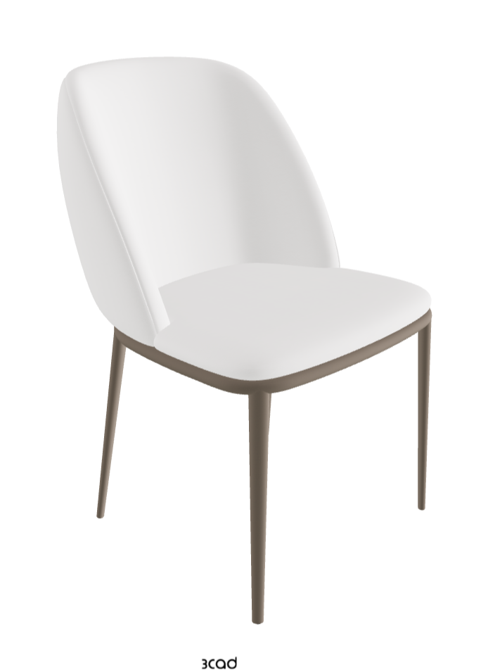 Mariel ML Dining Chair_Titanium Embossed_Synthetic Leather_Bianco