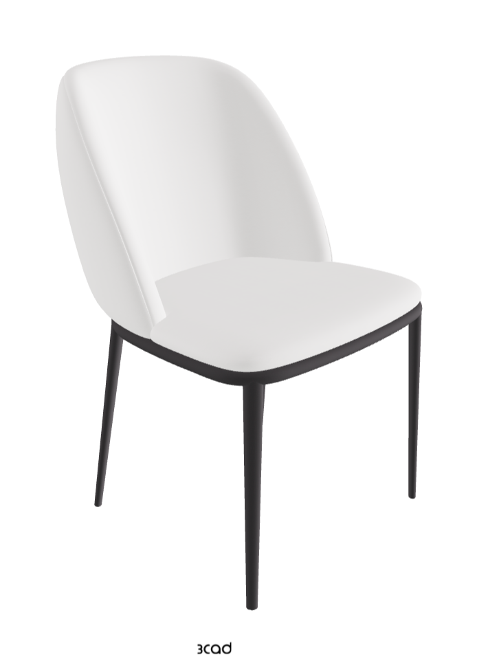 Mariel ML Dining Chair_Graphite Embossed_Synthetic Leather_Bianco