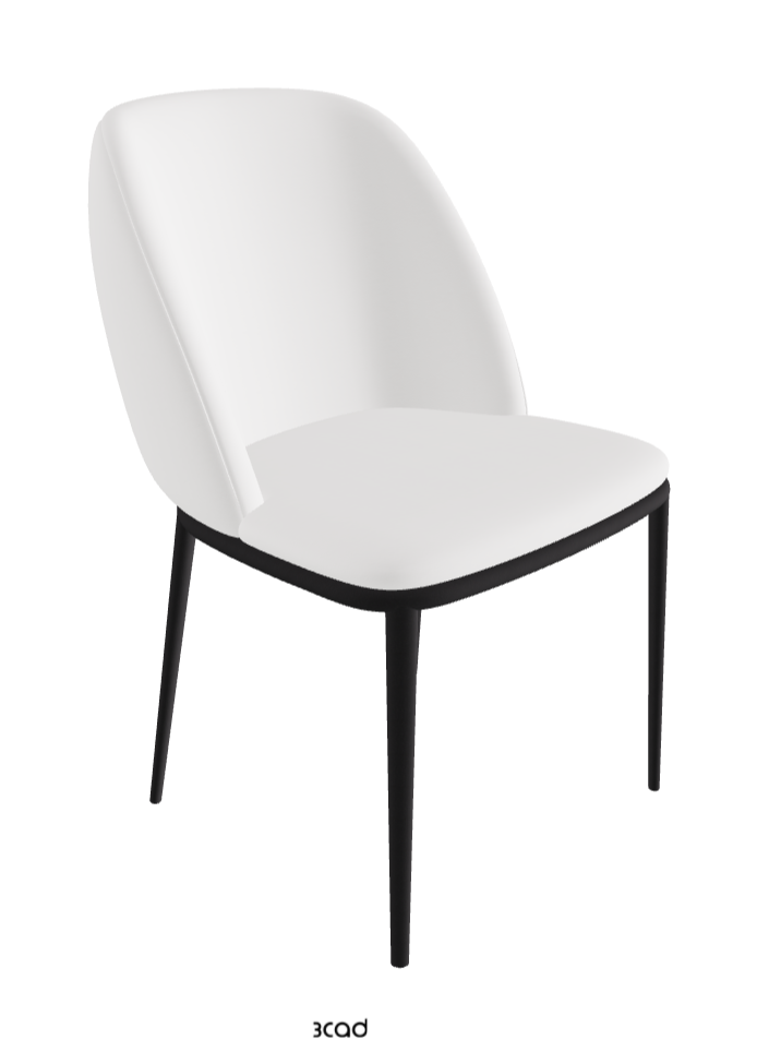 Mariel ML Dining Chair_Black Embossed_Synthetic Leather_Bianco
