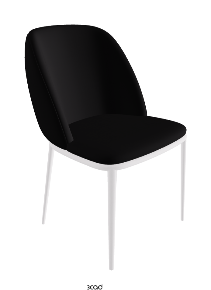 Mariel ML Dining Chair_Pearl Embossed_Synthetic Leather_Nero