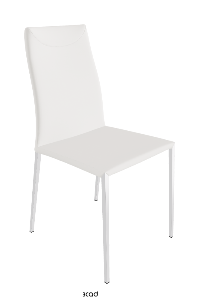 Maya Flex ML Dining Chair_Chrome_Soft Leather:_Palladio