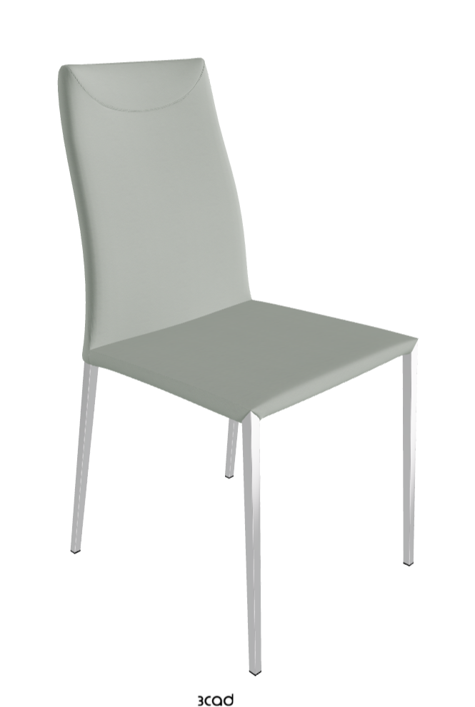 Maya Flex ML Dining Chair_Black Chrome_Soft Leather-_Ice