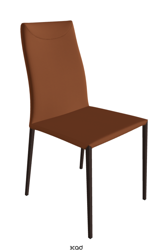 Maya Flex ML Dining Chair_Bronze Embossed_Soft Leather_Cognac