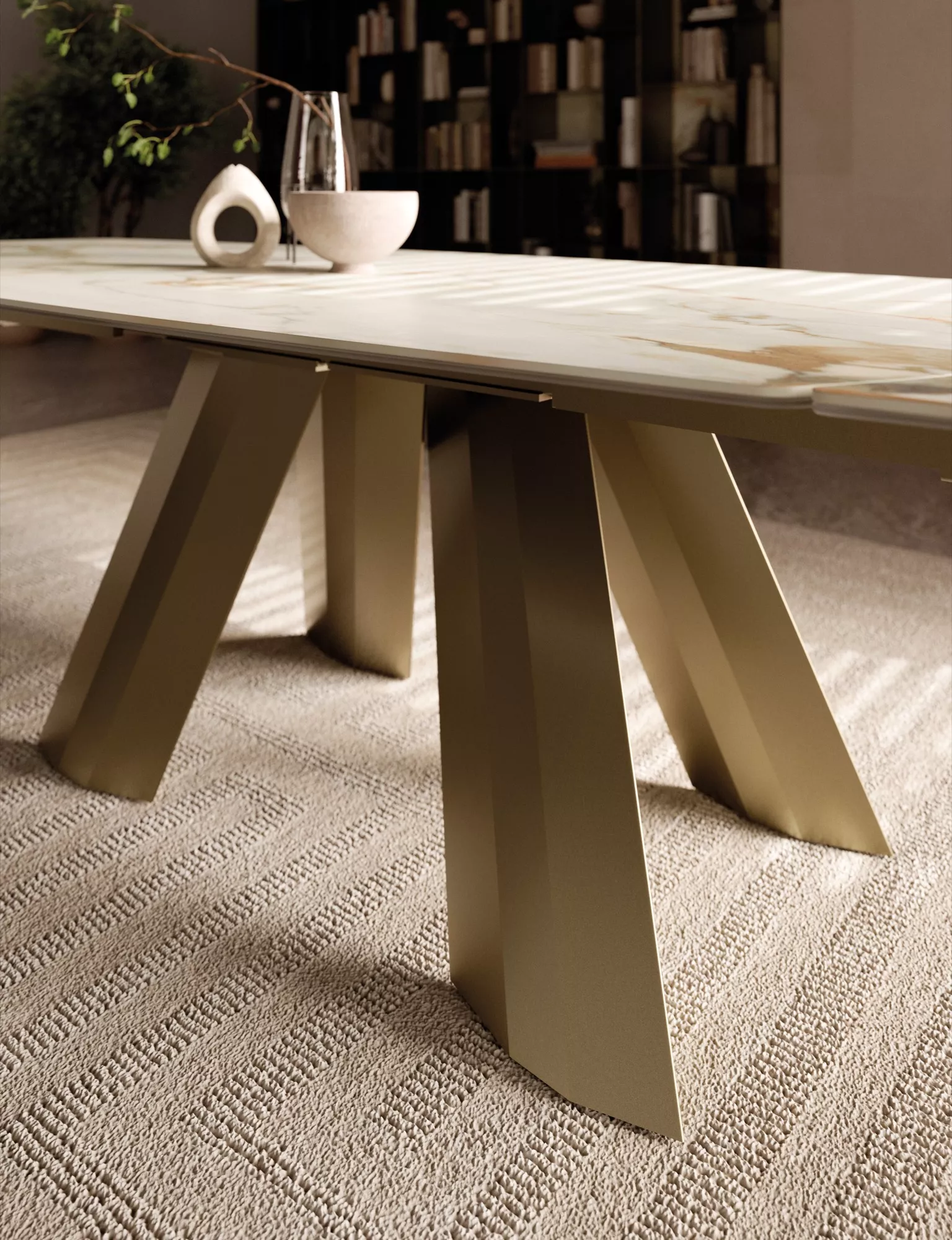 Bontempi Casa Menhir 55.05 Rectangular Extendible Dining Table