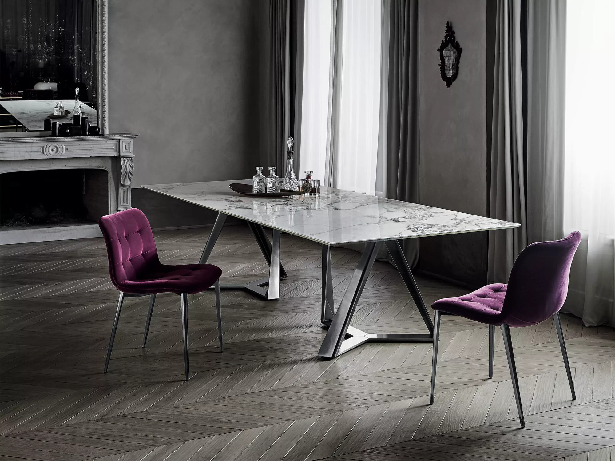 Bontempi Casa Millennium XXL Rectangular Fix Dining Table | 54.77,20.98,20.99
