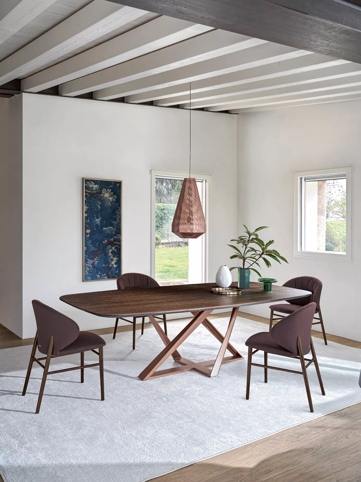 Bontempi Casa Millennium Barrel Fix Dining Table | 20.95,53.97,20.96