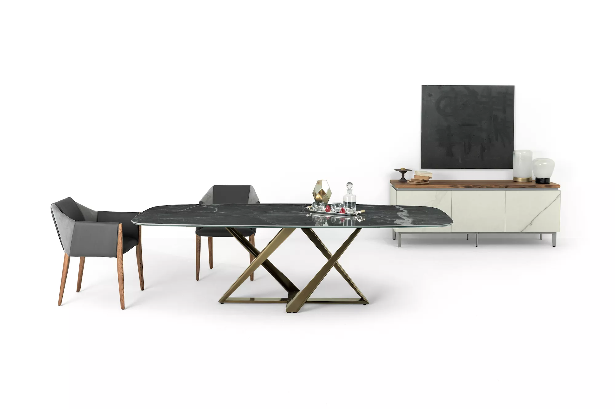 Bontempi Casa Millennium Barrel Fix Dining Table | 20.95,53.97,20.96