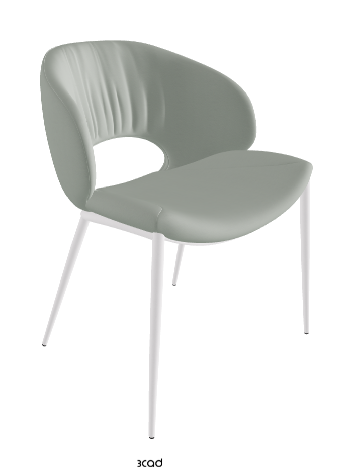 Miranda ML Dining Chair_Pearl Embossed_Soft Leather_Ice