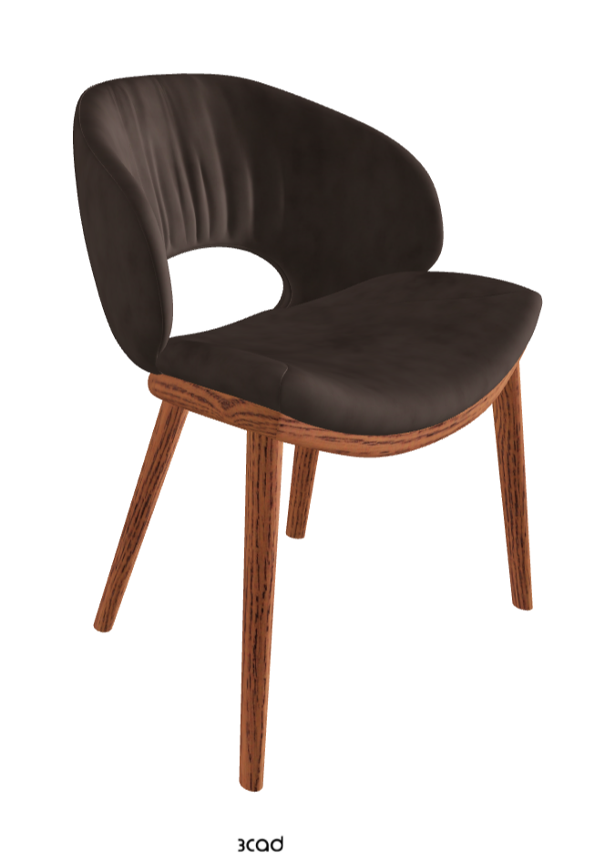 Miranda Wood Dining Chair_Canaletto Walnut Stained Ashwood_Micro Nubuk_Marron