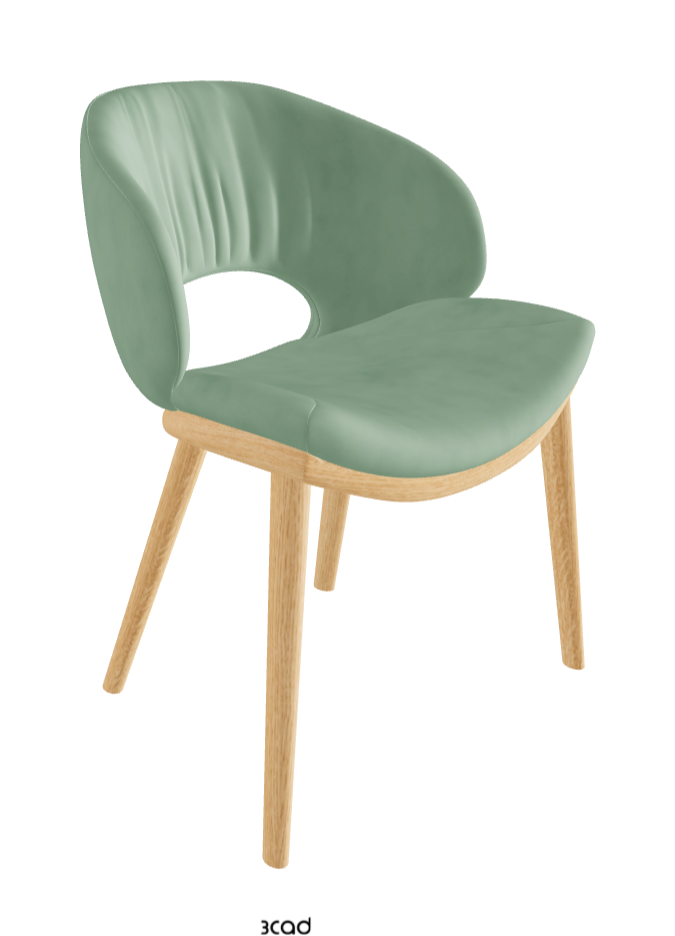 Miranda Wood Dining Chair_Natural Ashwood_Micro Nubuk_Mint