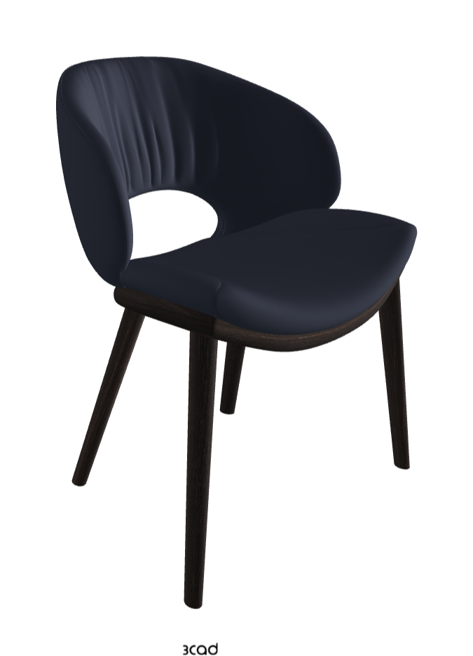 Miranda Wood Dining Chair_Burned Oak Stained Ashwood_Soft Leather_Navy