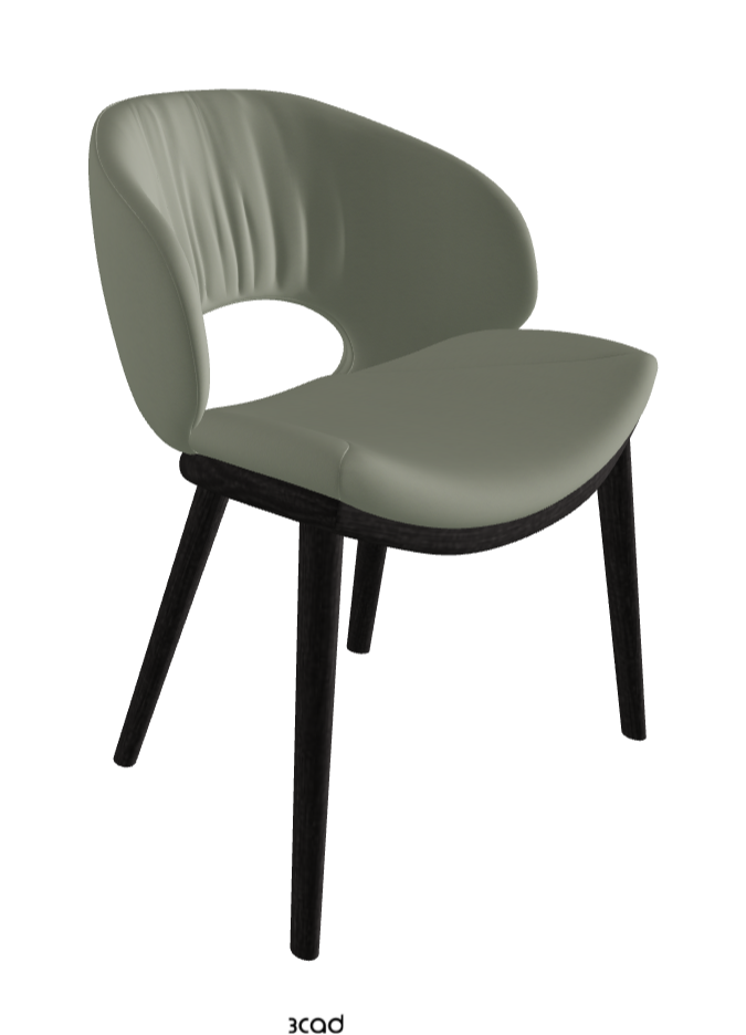 Miranda Wood Dining Chair_Open Pore Matt Black Ashwood_Soft Leather_Cenere