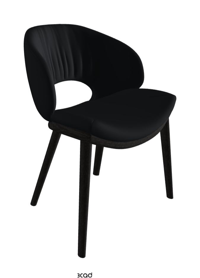 Miranda Wood Dining Chair_Open Pore Matt Black Ashwood_Soft Leather_Atlantico