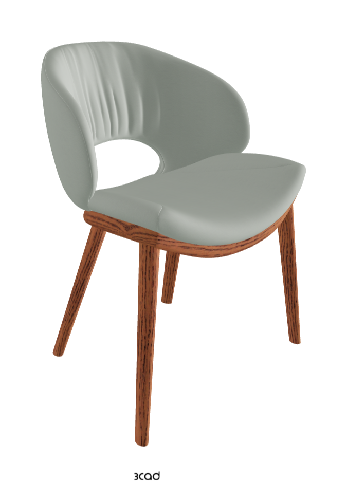 Miranda Wood Dining Chair_Canaletto Walnut Stained Ashwood_Soft Leather_Ice