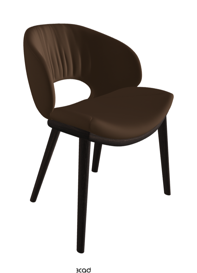 Miranda Wood Dining Chair_Burned Oak Stained Ashwood_Soft Leather_Biscotto