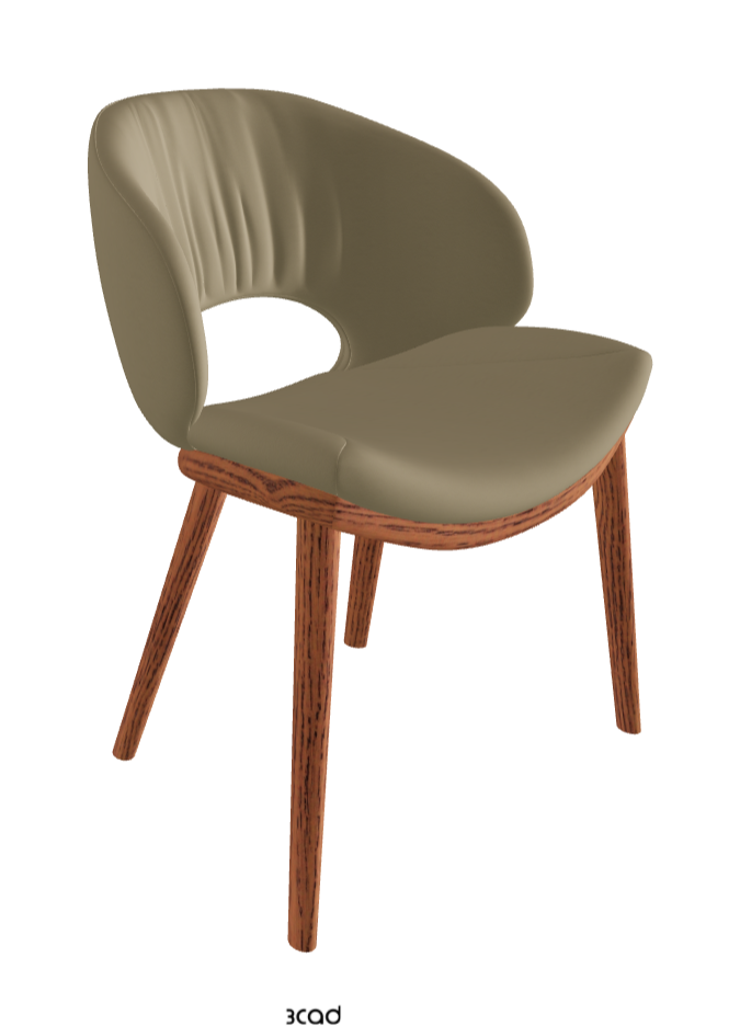Miranda Wood Dining Chair_Canaletto Walnut Stained Ashwood_Synthetic Leather_Tortora
