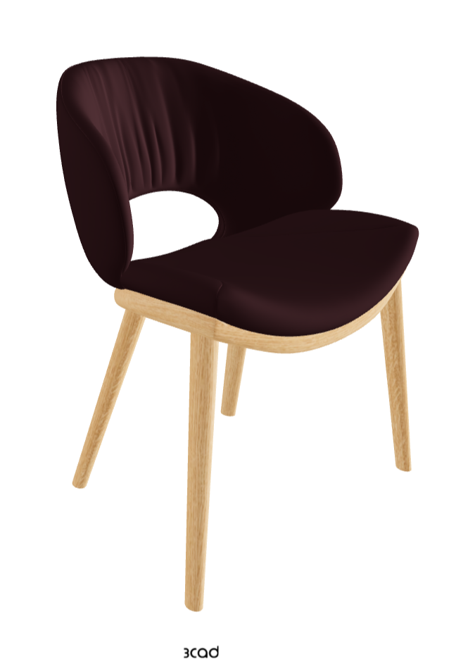 Miranda Wood Dining Chair_Natural Ashwood_Synthetic Leather_Bordeaux