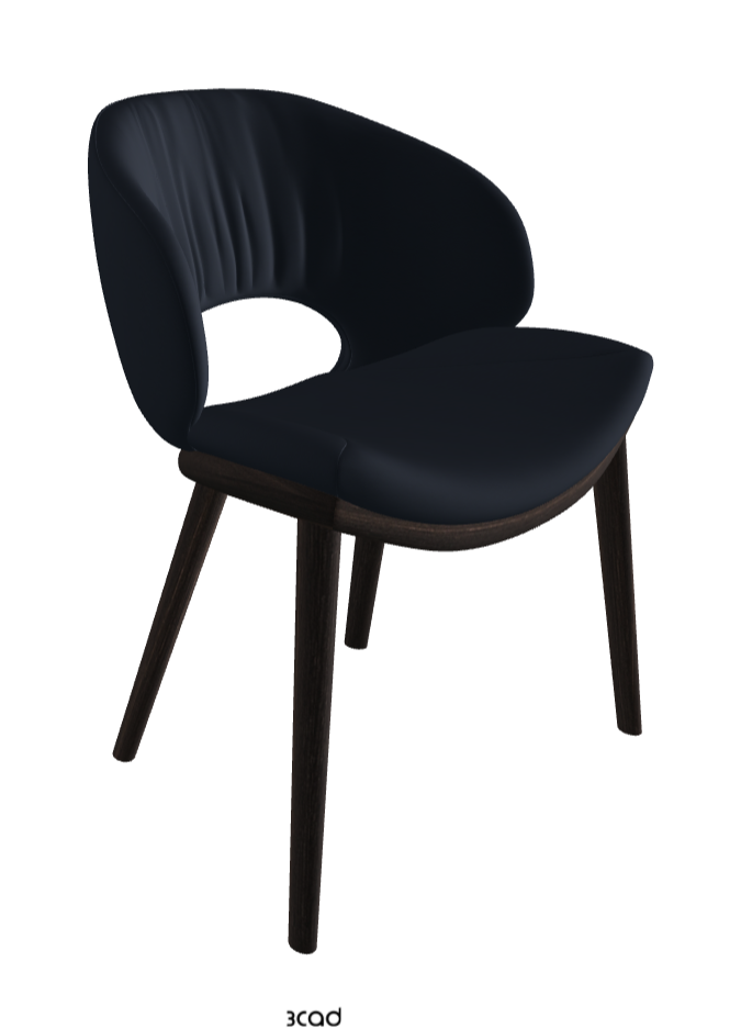 Miranda Wood Dining Chair_Burned Oak Stained Ashwood_Synthetic Leather_Navy