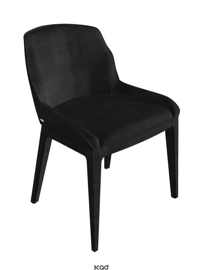 Musa Dining Chair_Open Pore Matt Black Ashwood_Fabric_B932