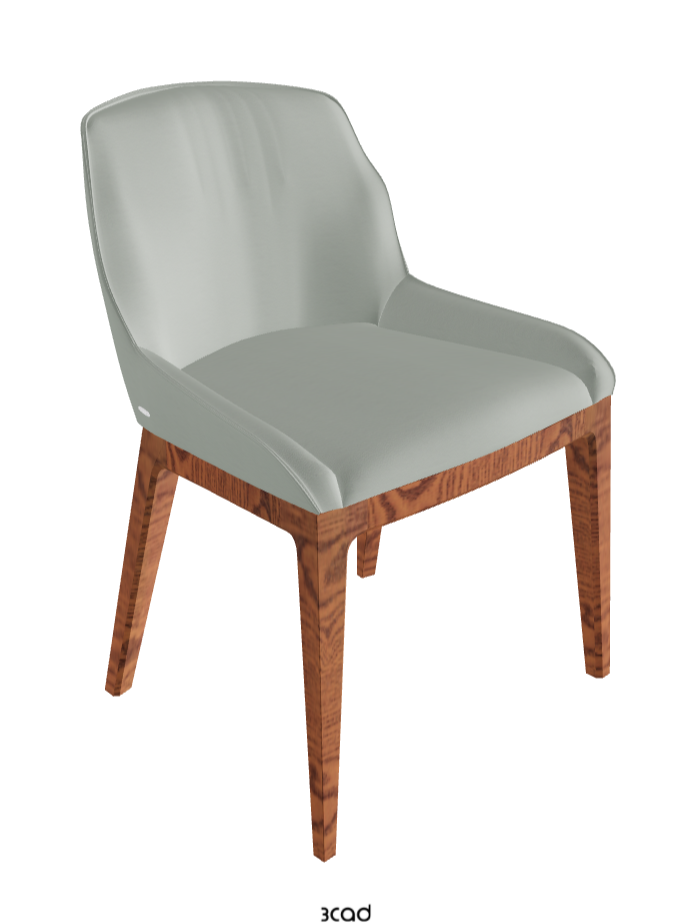 Musa Dining Chair_Canaletto Walnut Stained Ashwood_Soft Leather_Ice