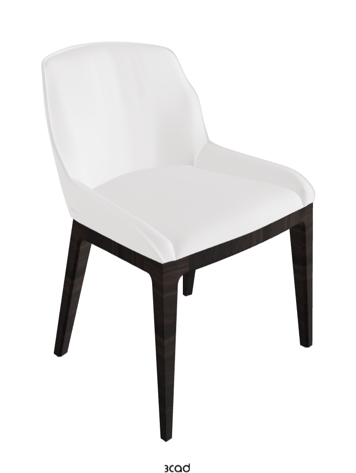 Musa Dining Chair_Burned Oak Stained Ashwood_Synthetic Leather_Bianco