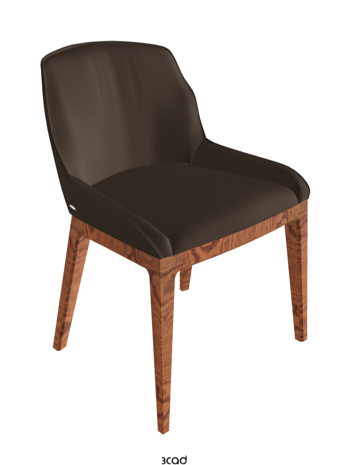 Musa Dining Chair_Canaletto Walnut Stained Ashwood_Synthetic Leather_Marrone