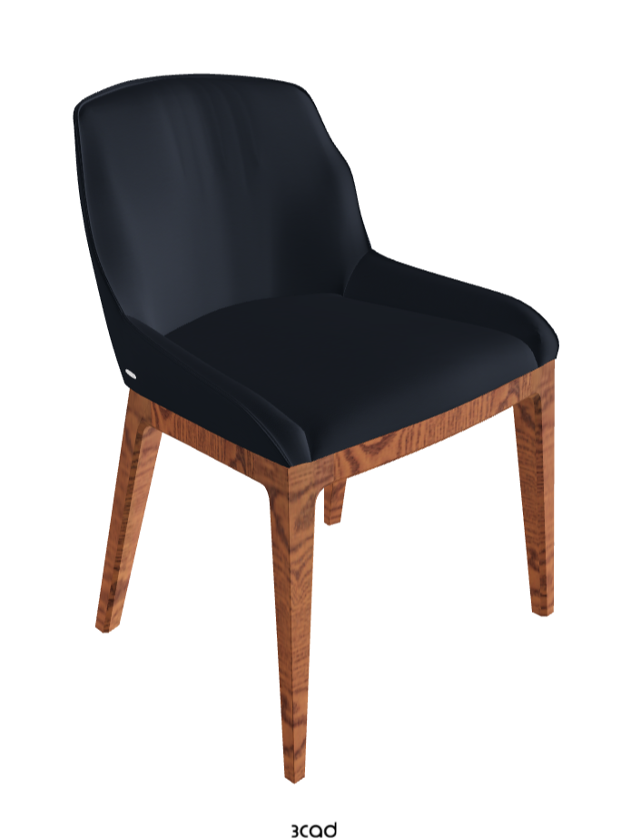 Musa Dining Chair_Canaletto Walnut Stained Ashwood_Synthetic Leather_Navy