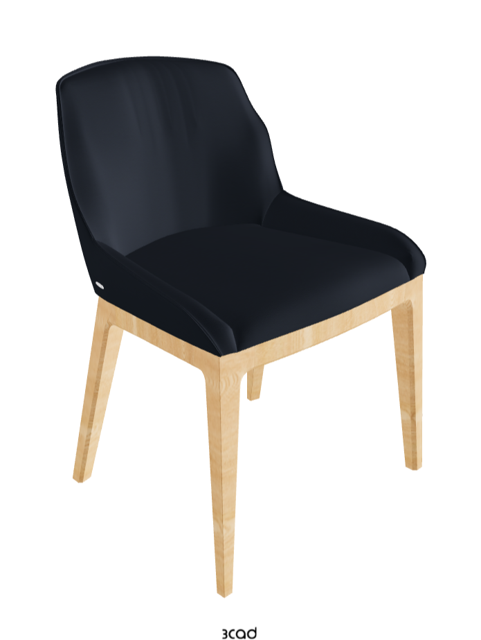 Musa Dining Chair_Natural Ashwood_Synthetic Leather_Navy