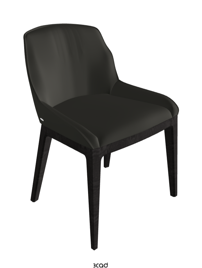 Musa Dining Chair_Open Pore Matt Black Ashwood_Synthetic Leather_London