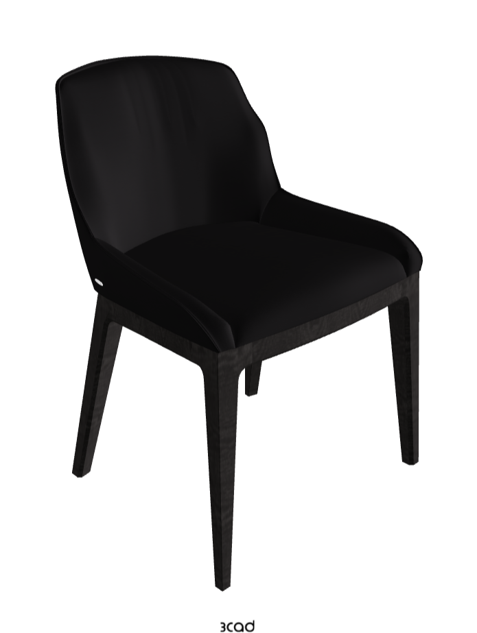 Musa Dining Chair_Open Pore Matt Black Ashwood_Synthetic Leather_Nero