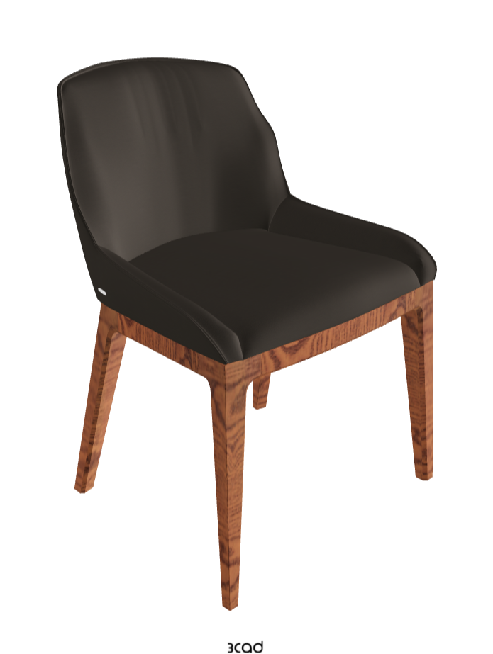 Musa Dining Chair_Canaletto Walnut Stained Ashwood_Synthetic Leather_Fossil