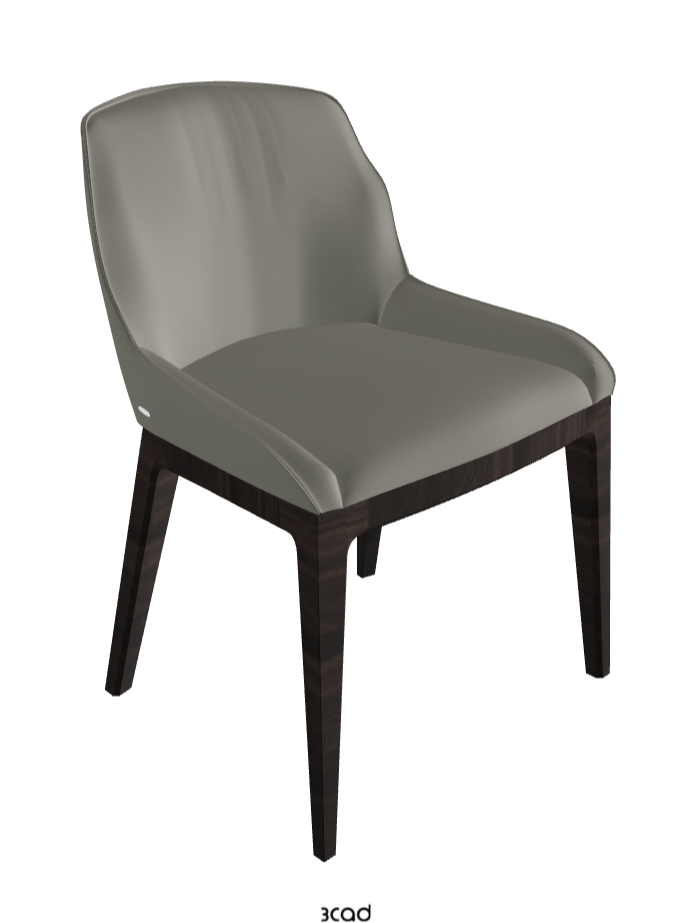 Musa Dining Chair_Burned Oak Stained Ashwood_Synthetic Leather_Cemento