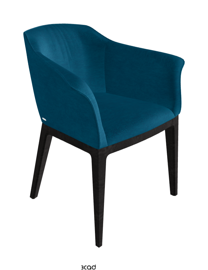 Musa Dining Armchair_Open Pore Matt Black Ashwood_Fabric_B928