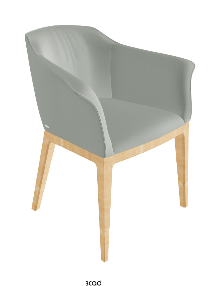 Musa Dining Armchair_Natural Ashwood_Soft Leather_Ice