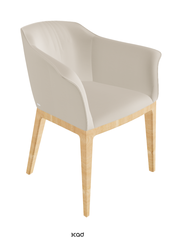 Musa Dining Armchair_Natural Ashwood_Soft Leather_Cashmere