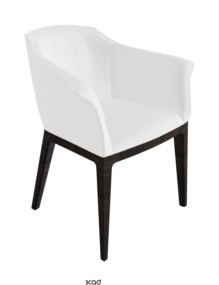 Musa Dining Armchair_Burned Oak Stained Ashwood_Synthetic Leather_Bianco