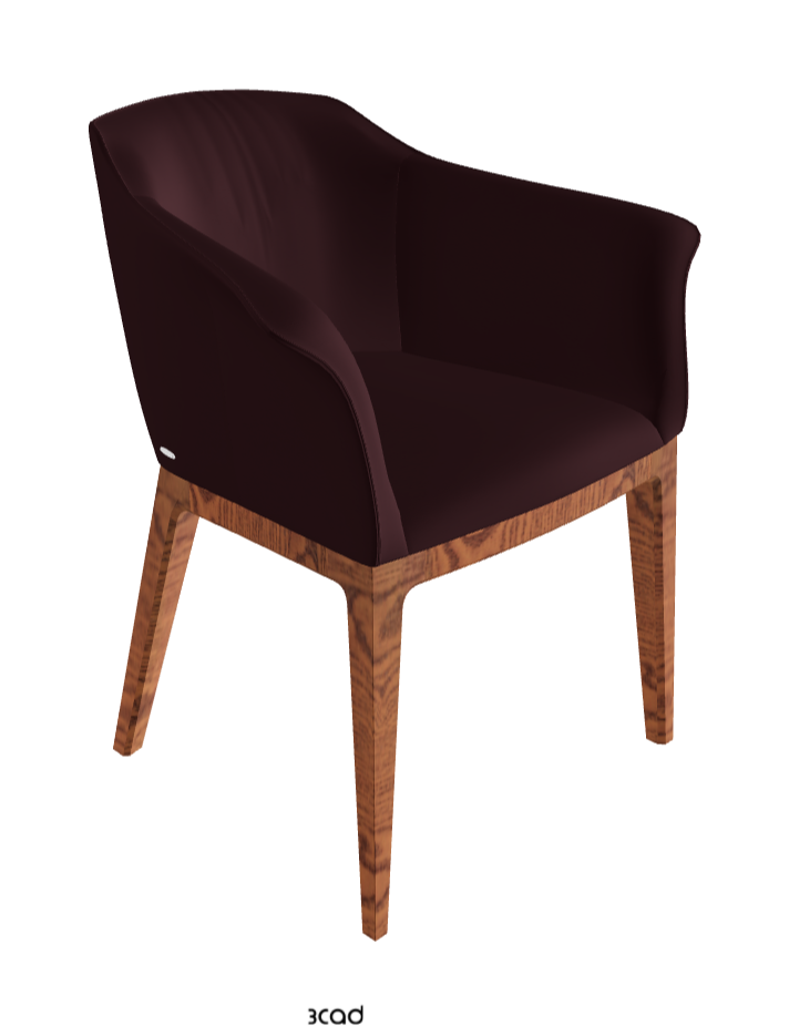Musa Dining Armchair_Canaletto Walnut Stained Ashwood_Synthetic Leather_Bordeaux