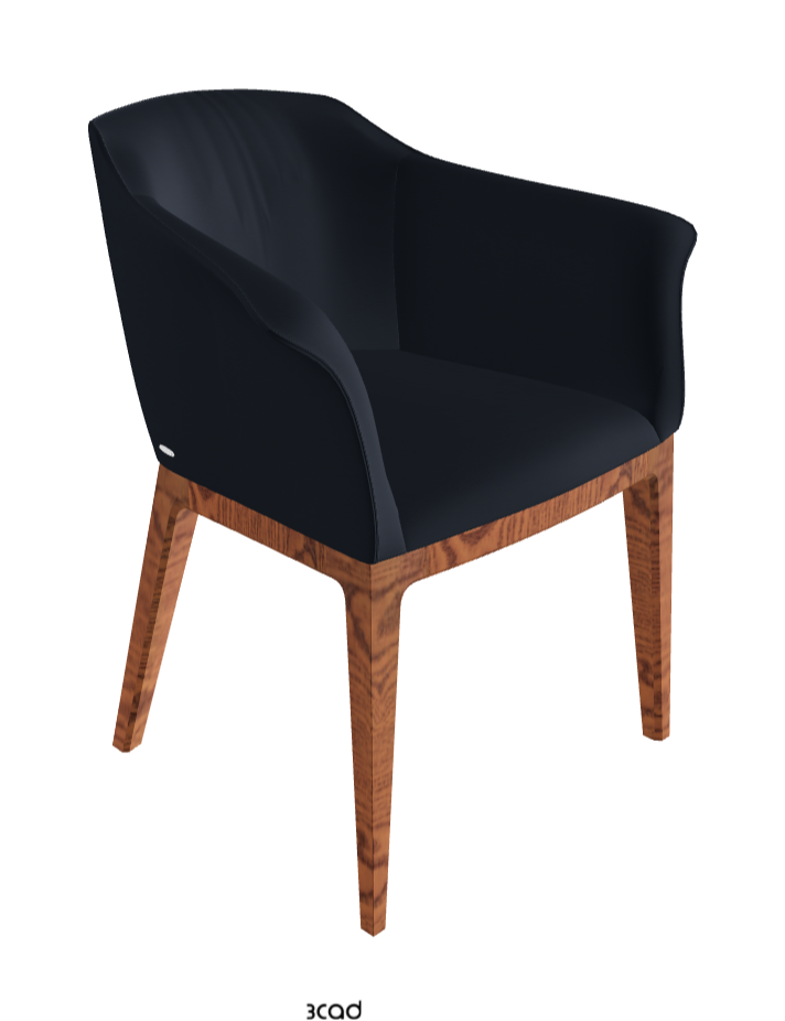 Musa Dining Armchair_Canaletto Walnut Stained Ashwood_Synthetic Leather_Navy